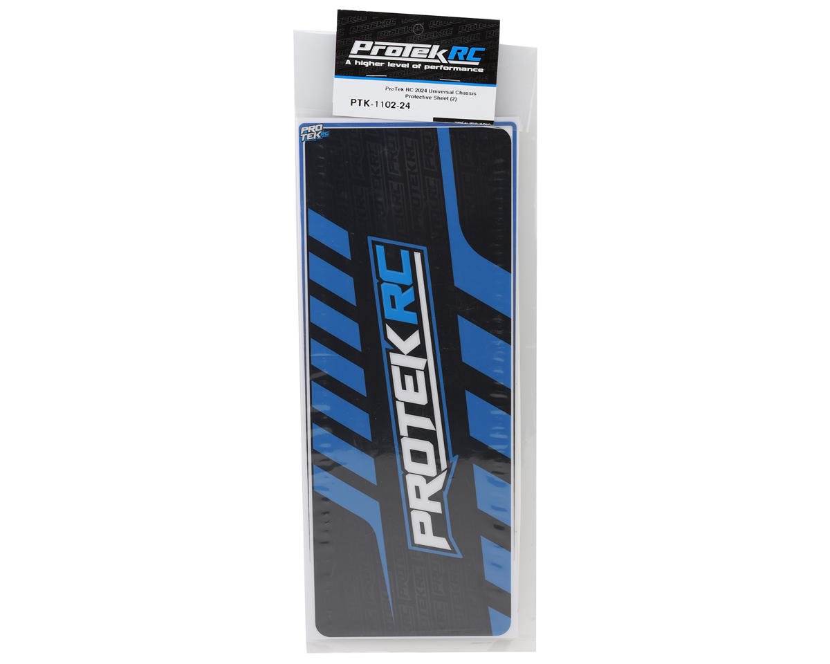 ProTek RC 2024 Universal Chassis Protective Sheet (Blue/Black) (2)  (12.5x33.5cm)