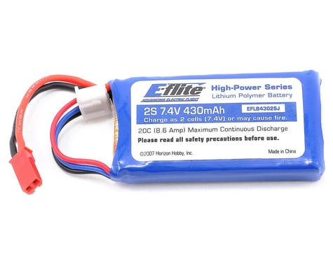 E-flite 2S LiPo Battery Pack 20C (7.4V/430mAh) (JST)