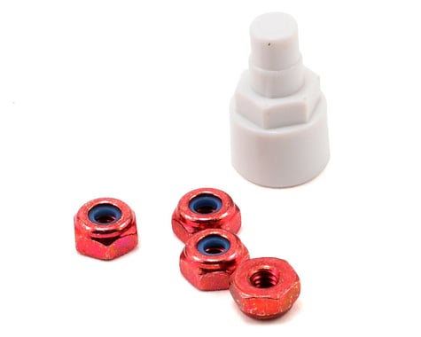 Kyosho Aluminum Wheel Nut Set w/Wrench (Red) (4)