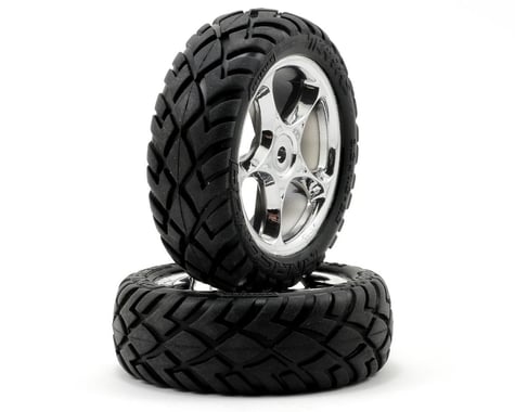 Traxxas Anaconda Front Tires w/Tracer 2.2" Wheels (2) (Chrome) (Standard)