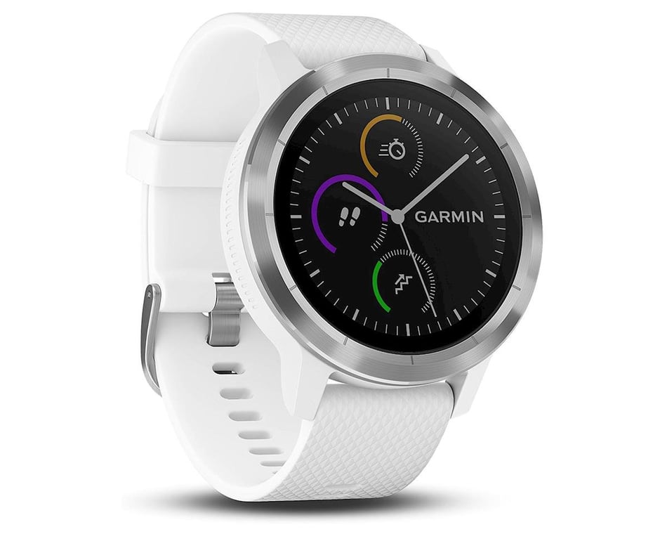 Garmin Vivoactive 3 Gps Smartwatch White Stainless 010 21 Accessories Nashbar