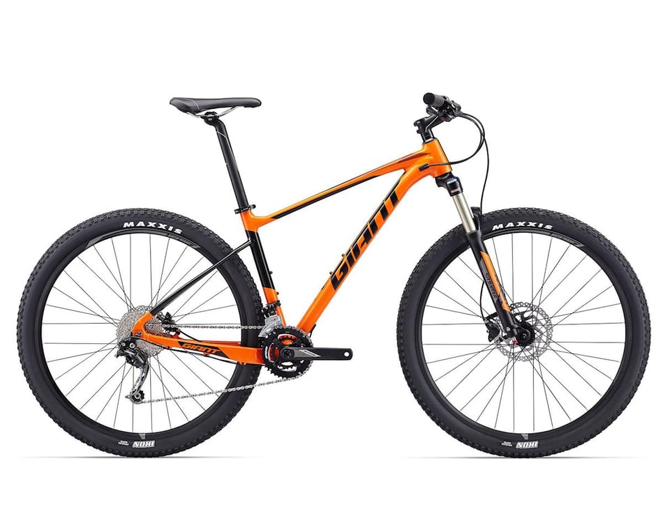 orange and black mountain bike