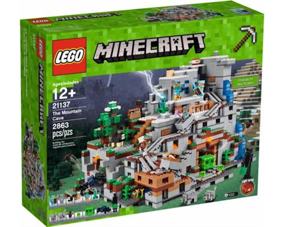 2863 Piece LEGO Minecraft The Mountain Cave 21137 Building Kit 