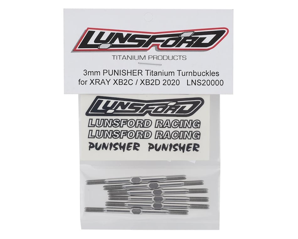 Titanium Turnbuckle Kit 3mm Lunsford Racing XRAY XB4 2020 Punisher