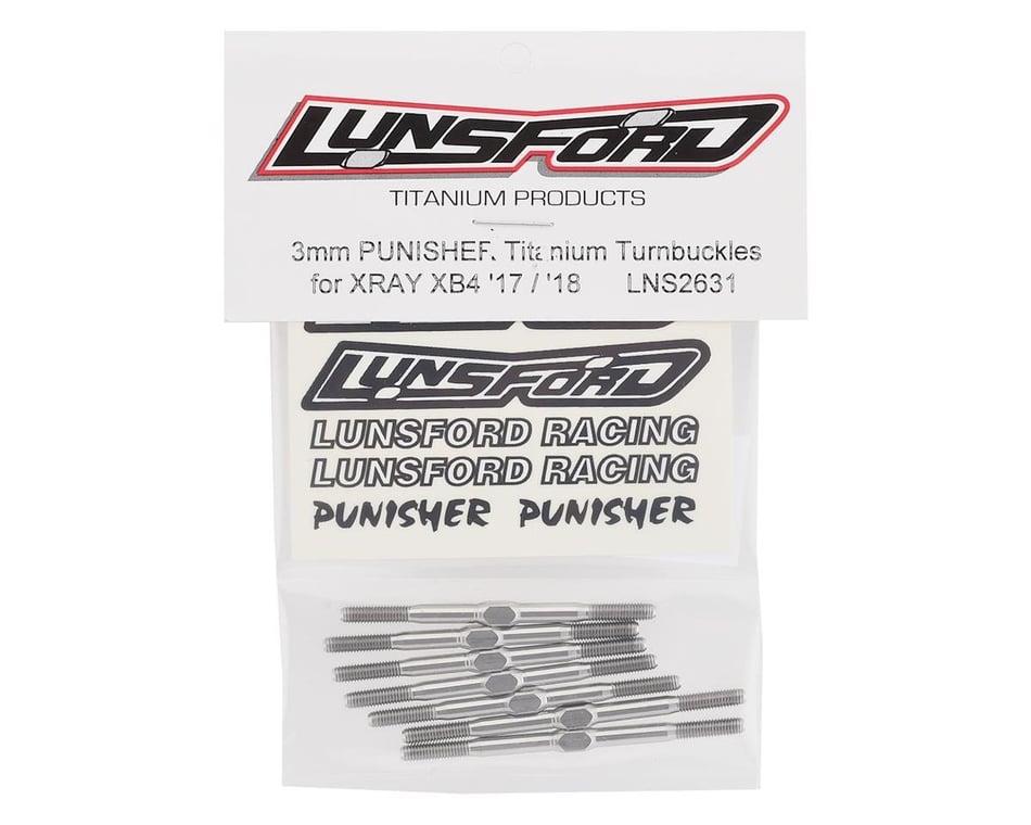 Lunsford Racing Punisher Titanium Turnbuckles 3mm X 50mm 2 for sale online
