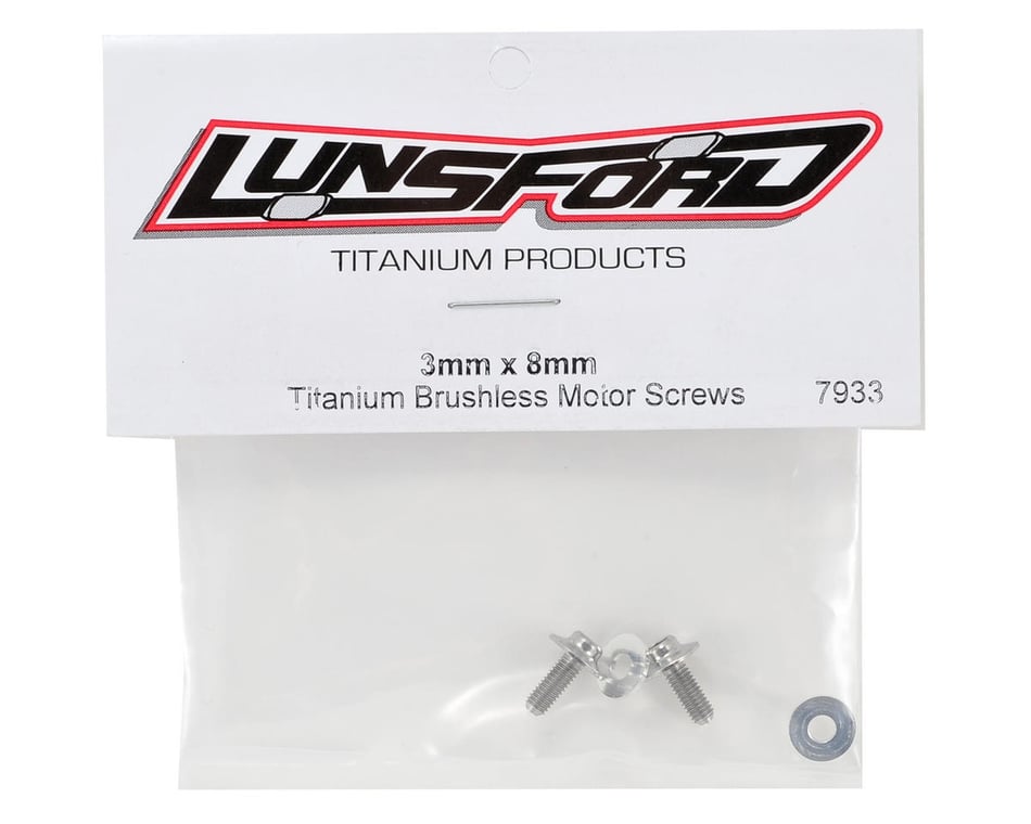 Lunsford 3x8mm Titanium Brushless Motor Screws 2 LNS7933