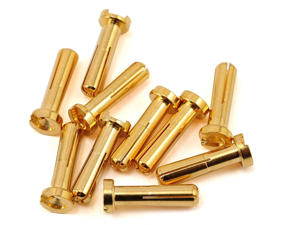 10Piece Maclan Racing MCL4052 Maclan Max Current 4Mm Gold Bullet Connectors