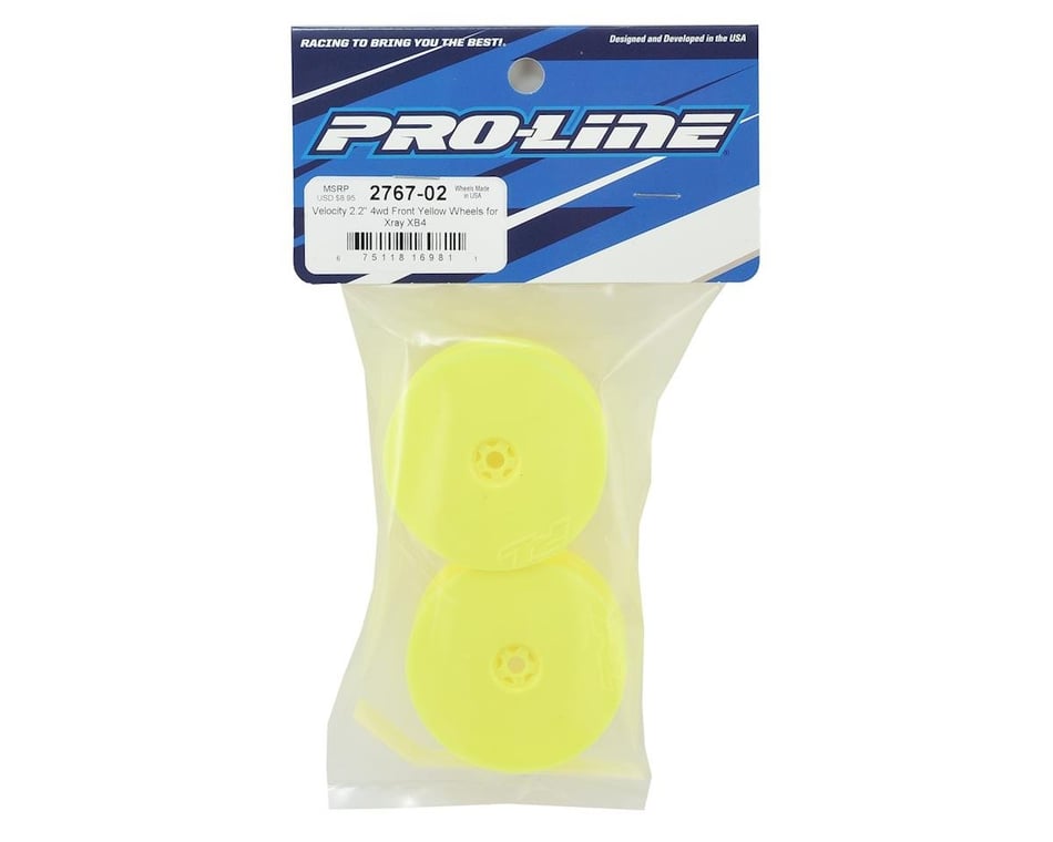 Pro-line Racing 2767-02 Velocity 2.2 4wd Front Yellow Wheel 2 Xb4 for sale online