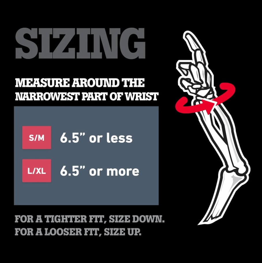 Old Bones Wrist size chart.