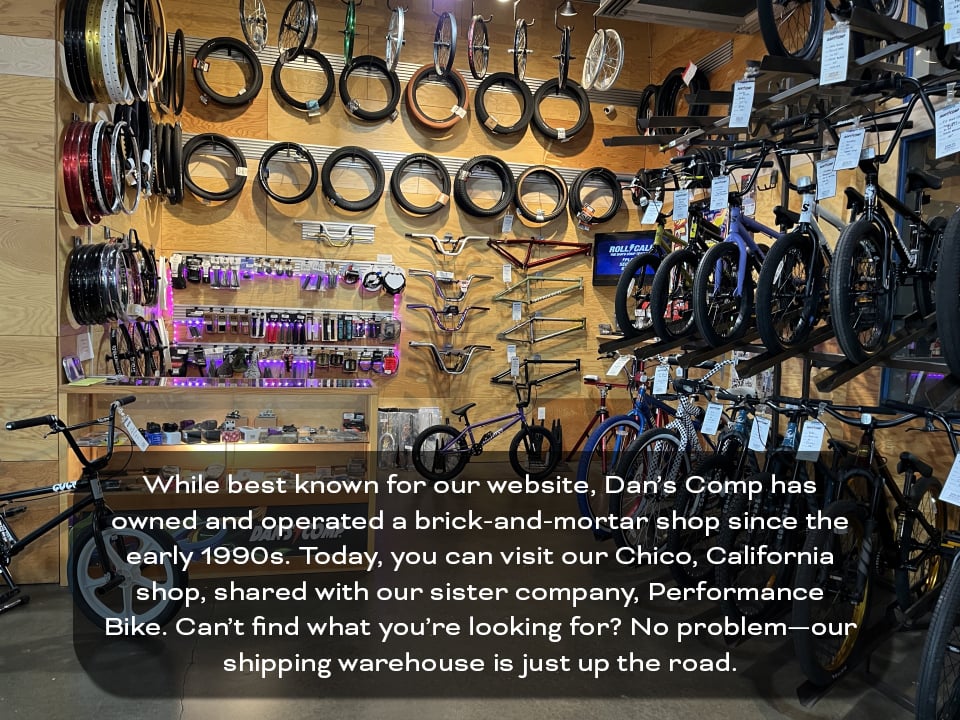 Photo of our physical bike shop in Chico, CA.