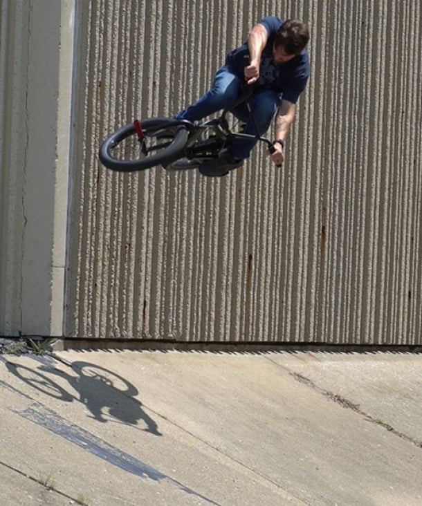 BMX rider doing an air trick