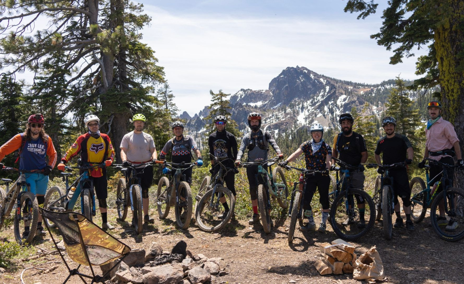 Group of Mountain bike trail riders on Downieville Mountain