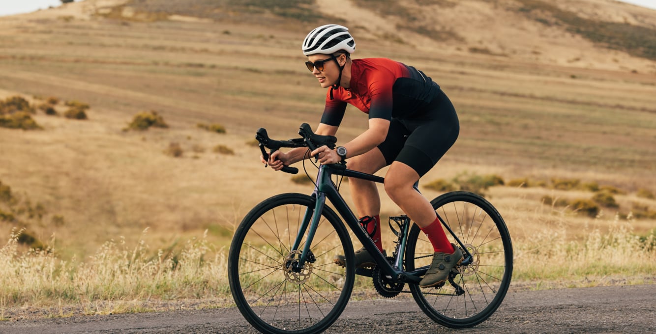 Road cyclist riding