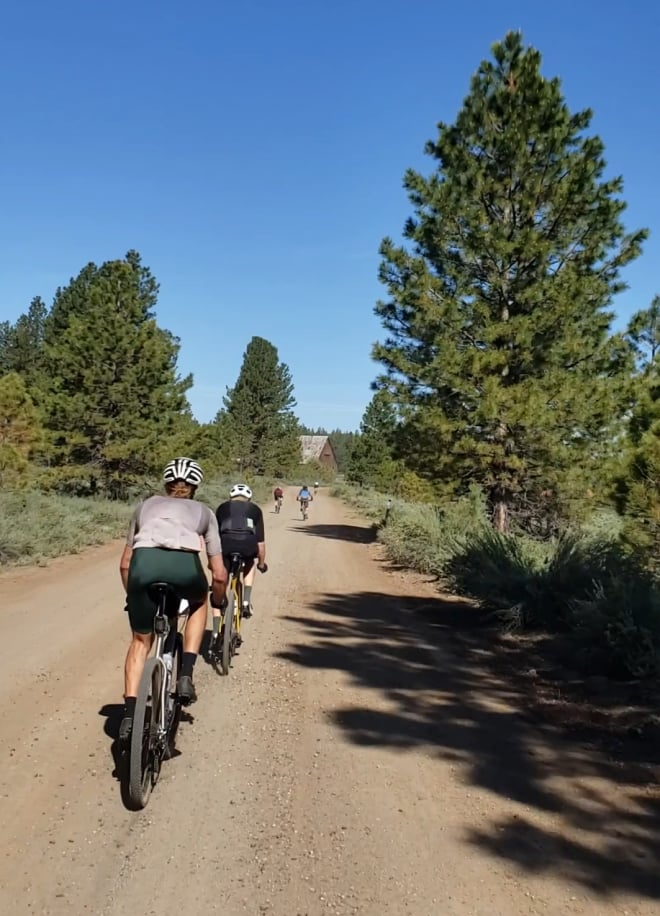 Cyclist riding a gravel style race