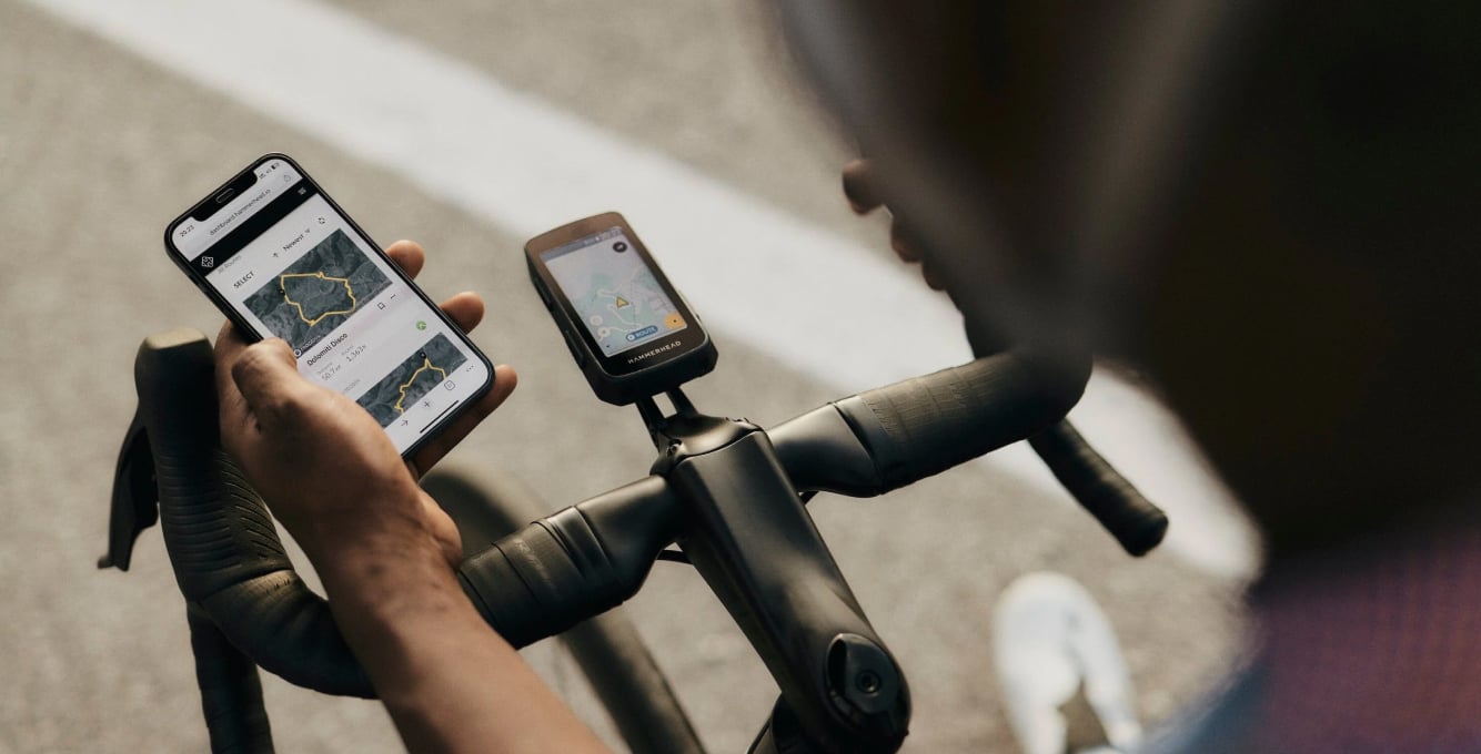 Cyclist Riding bike with Wahoo computer