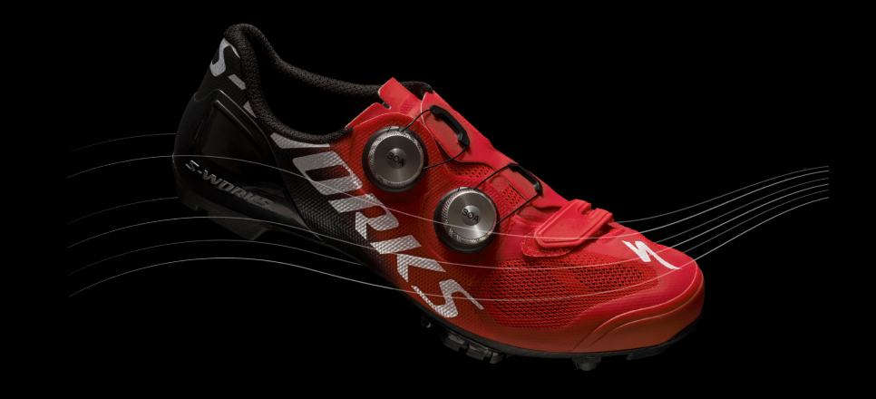 Red color of S-Works Evo Vent shoes
