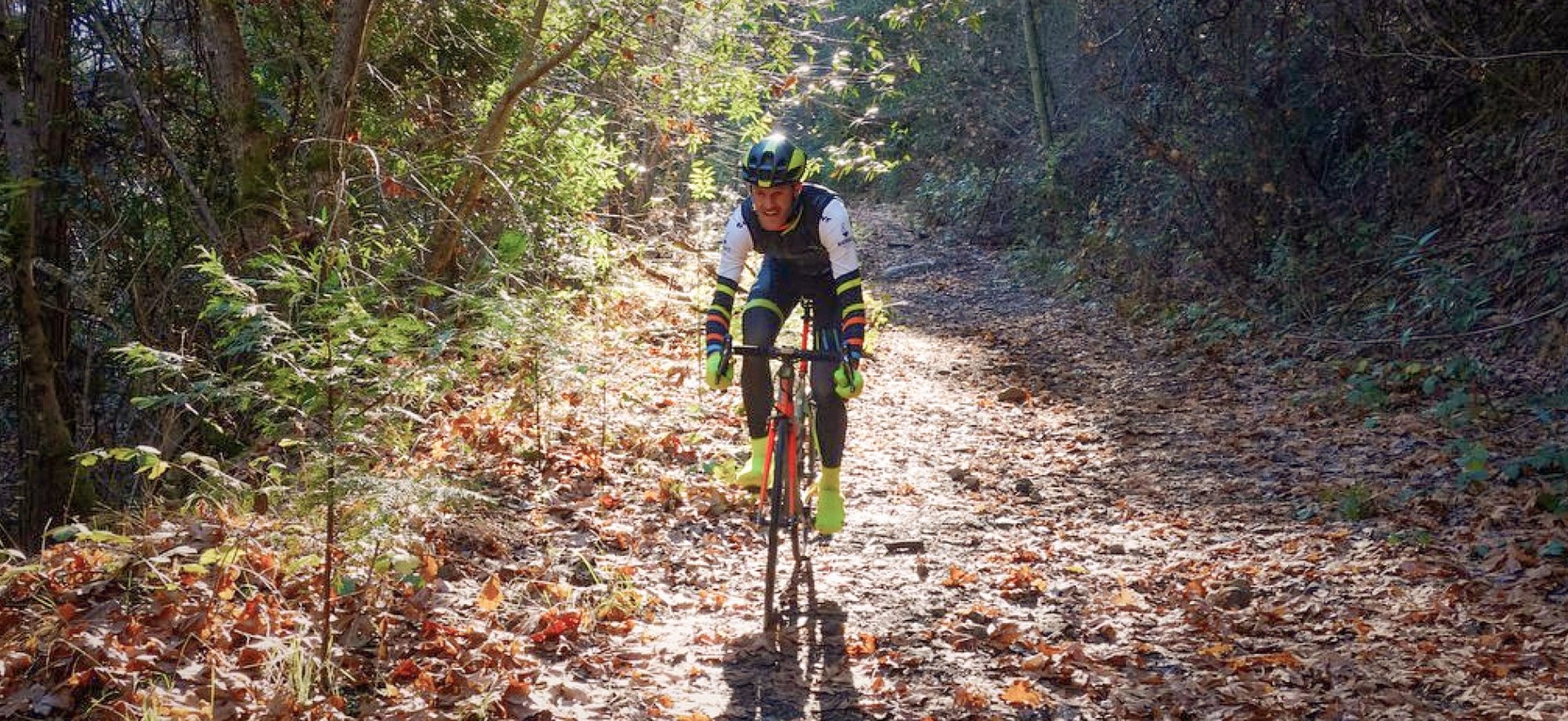 Ryan - Our Marketing Manager Riding on gravel trail