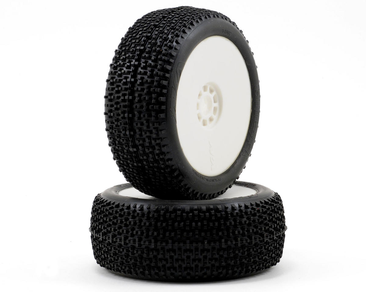 AKA Cityblock 1/8 Buggy Pre-Mounted Tires (2) (White) [AKA14002W-P