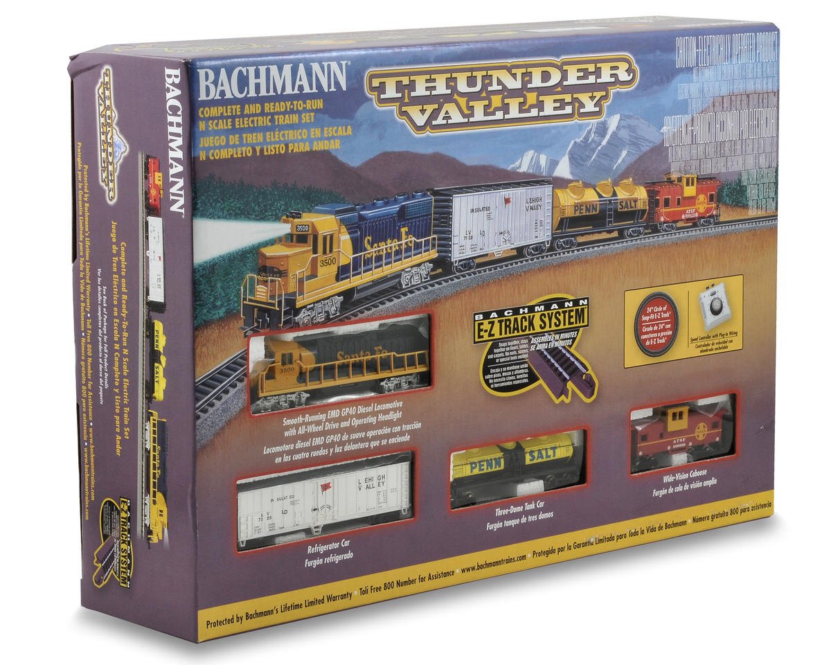 Details about   N Scale Bachmann 24013 ATSF Santa Fe Thunder Valley Train Set w/E-Z Track 
