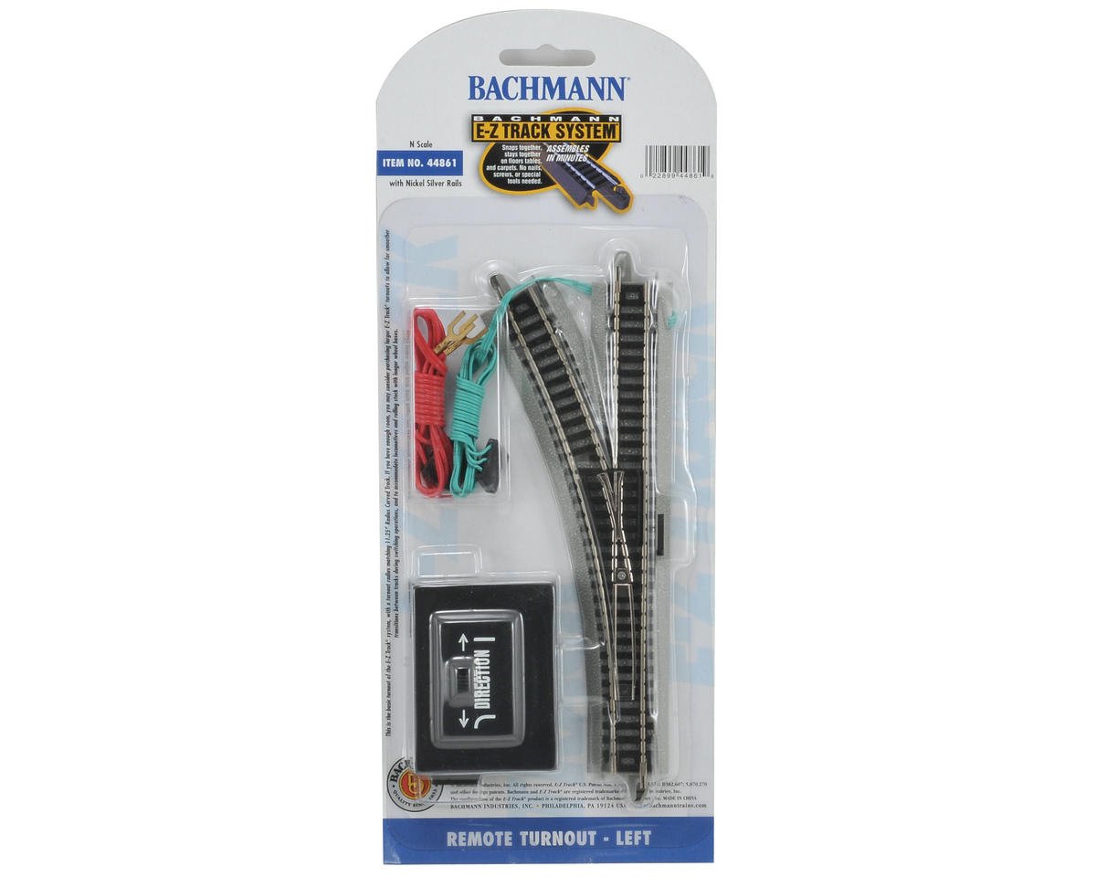 Bachmann BAC44861 N-Scale Remote Switch/Turnout LH Left-Hand E-Z Track 