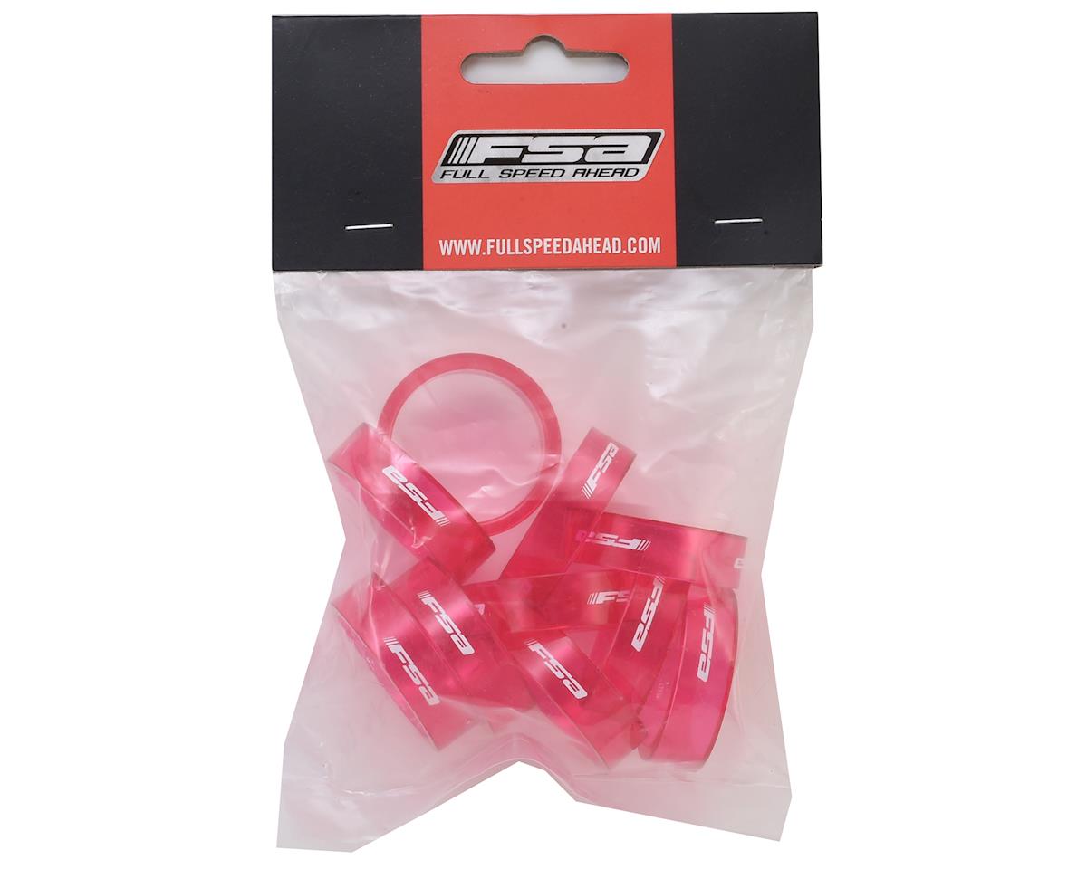 SET OF 10 FSA Transparent Red HEADSET SPACERS 1-1/8" x 10mm