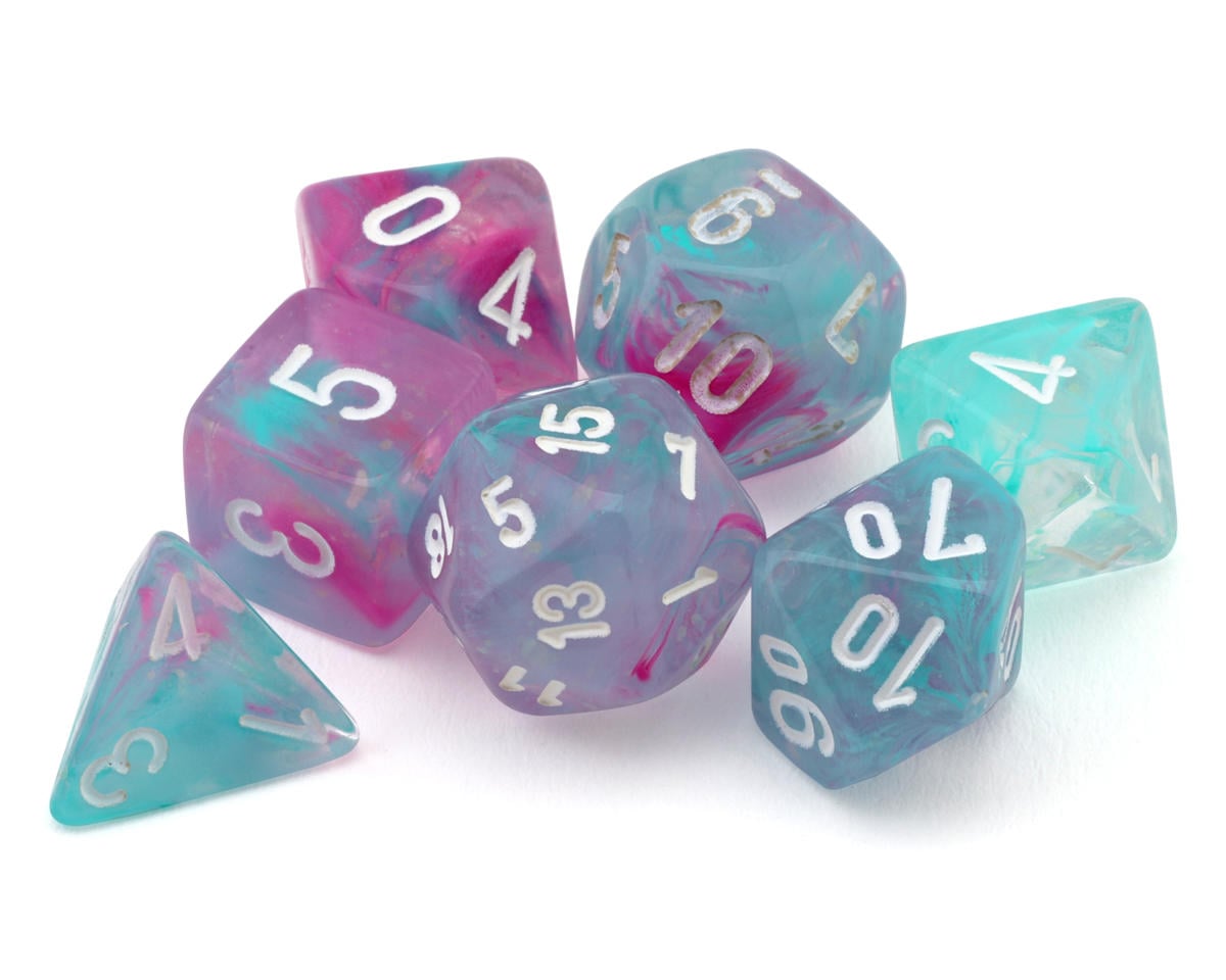Chessex Nebula® Mini-Hedral™ 7-Die Set (Wisteria/White) [CHX20545