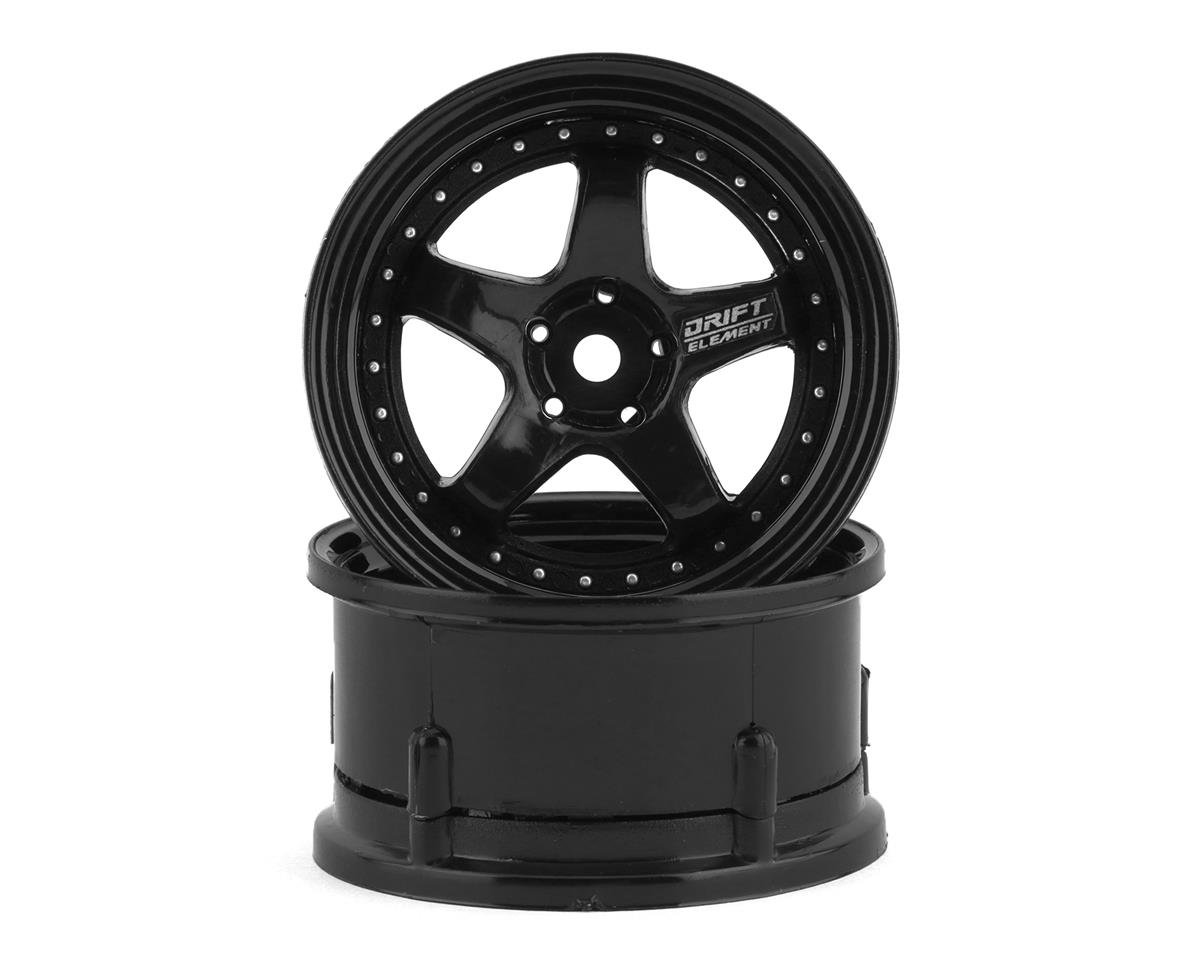 DS Racing Drift Element 5 Spoke Drift Wheels (Triple Black w/Silver ...