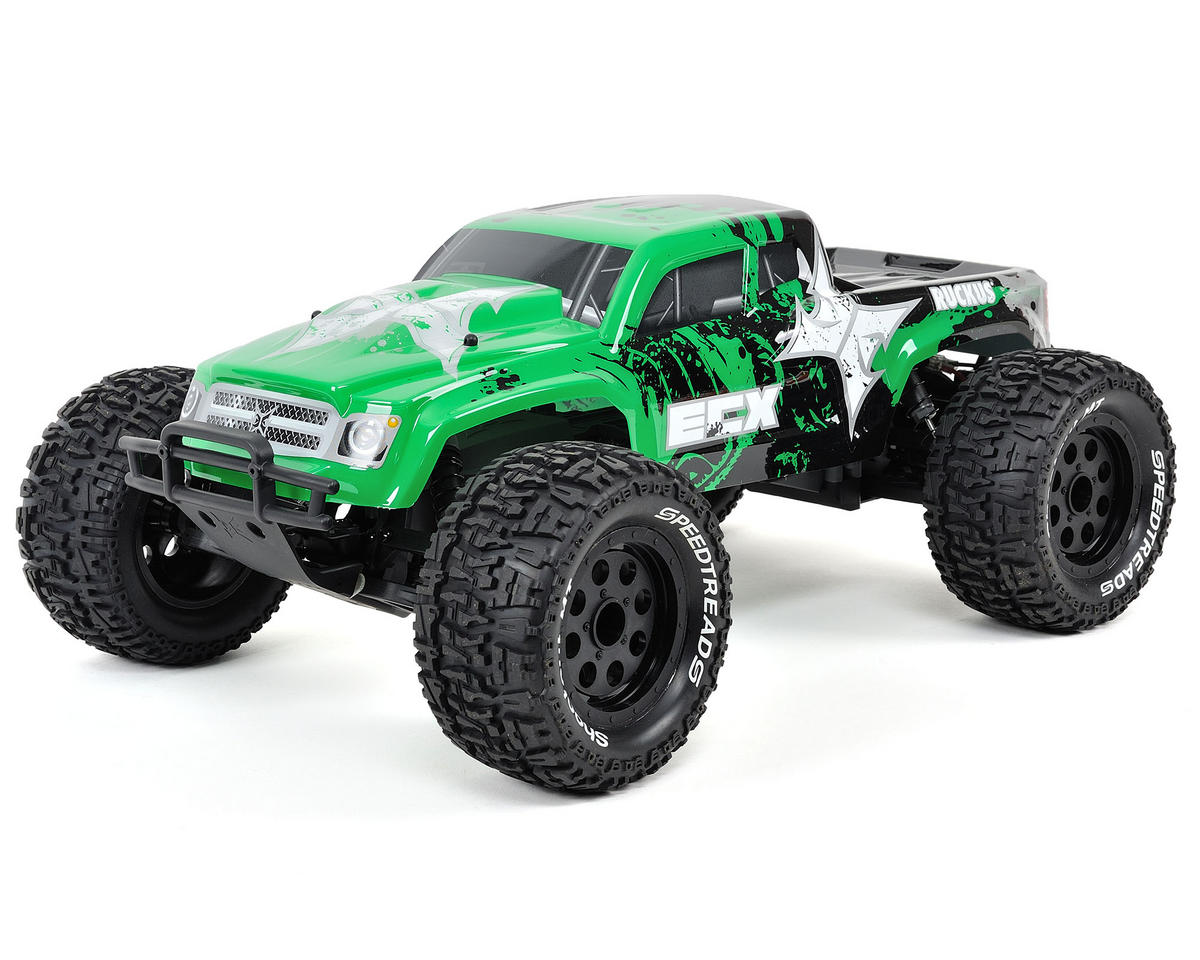 ECX RC Ruckus 1/10 Monster Truck RTR w/DX2E 2.4GHz Radio (Green/Black ...