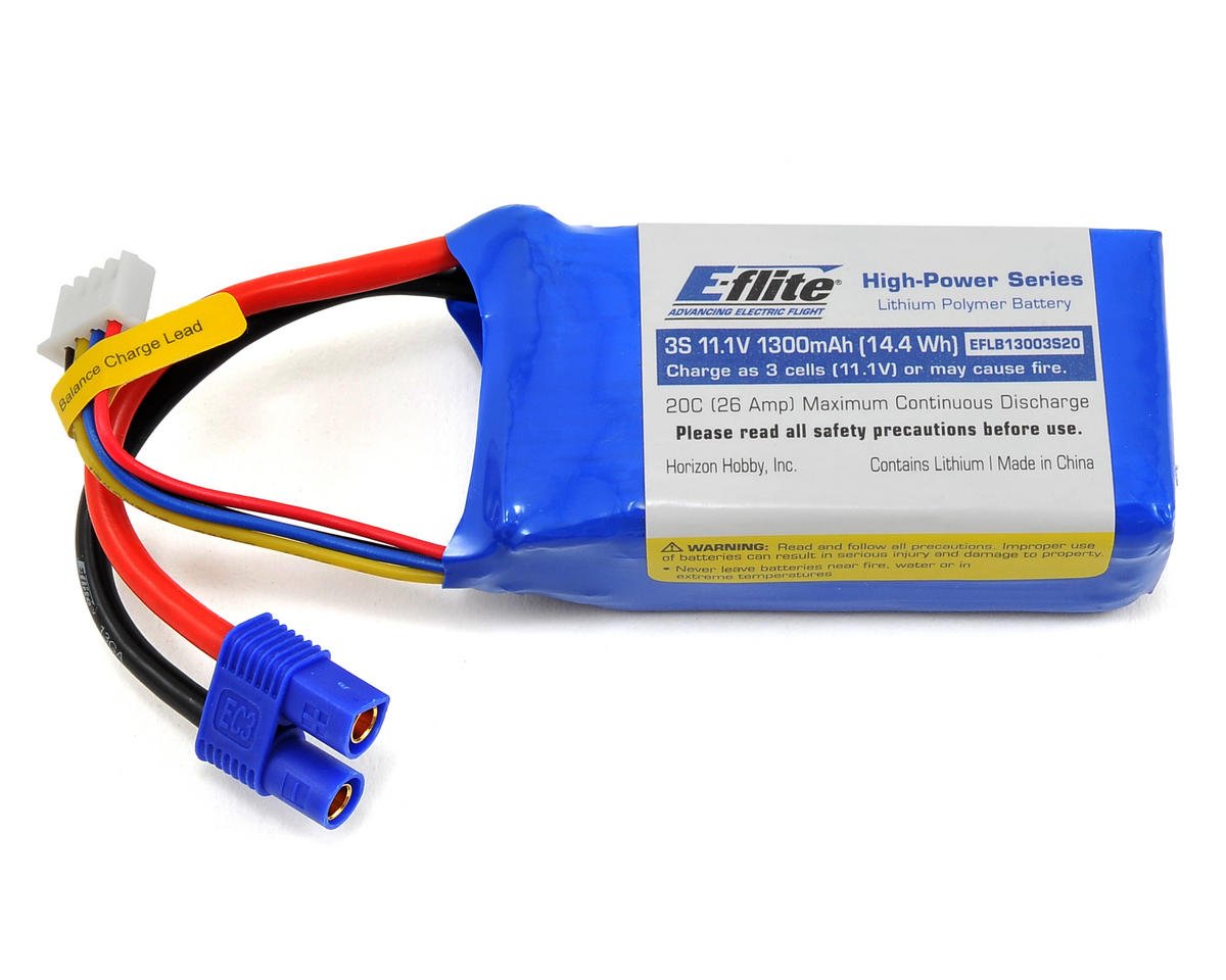 e-flite-3s-lipo-battery-20c-11-1v-1300mah-eflb13003s20-airplanes