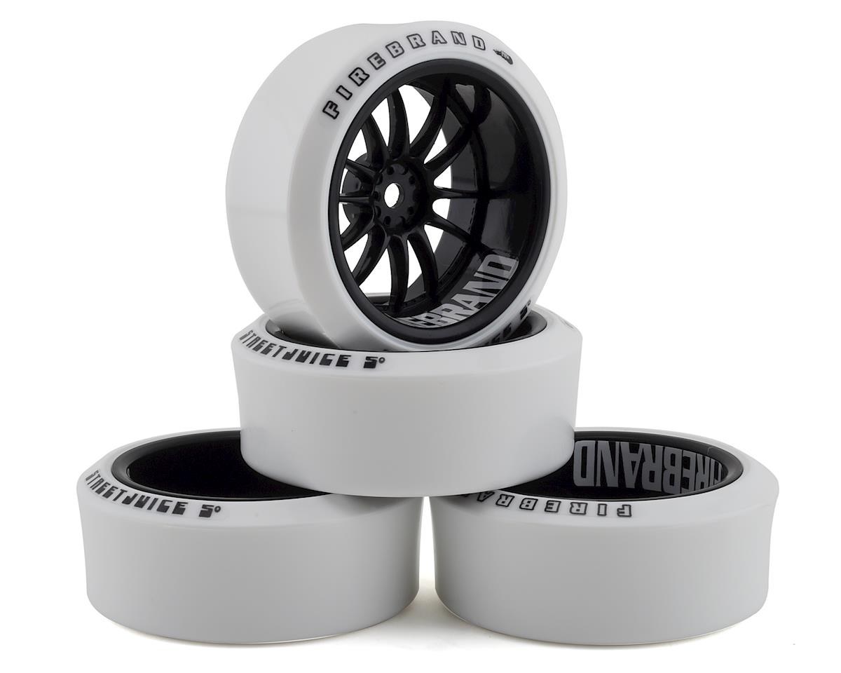 FIRE BRAND RC OGD ICE-Chrome On-Road RC Drift Wheels Wfiresickles Smooth Drift Tires 110 Scale 12mm Hexfit W3mm Offset Set Of 4 Preglued