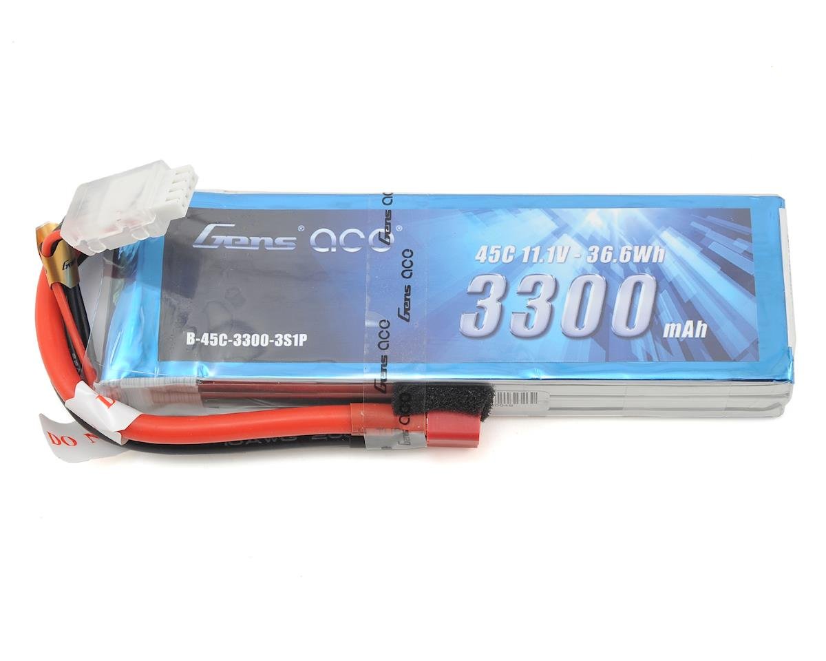 Gens Ace 3s LiPo Battery Pack 45C w/Deans Connector (11.1V/3300mAh) GEA33003S45D