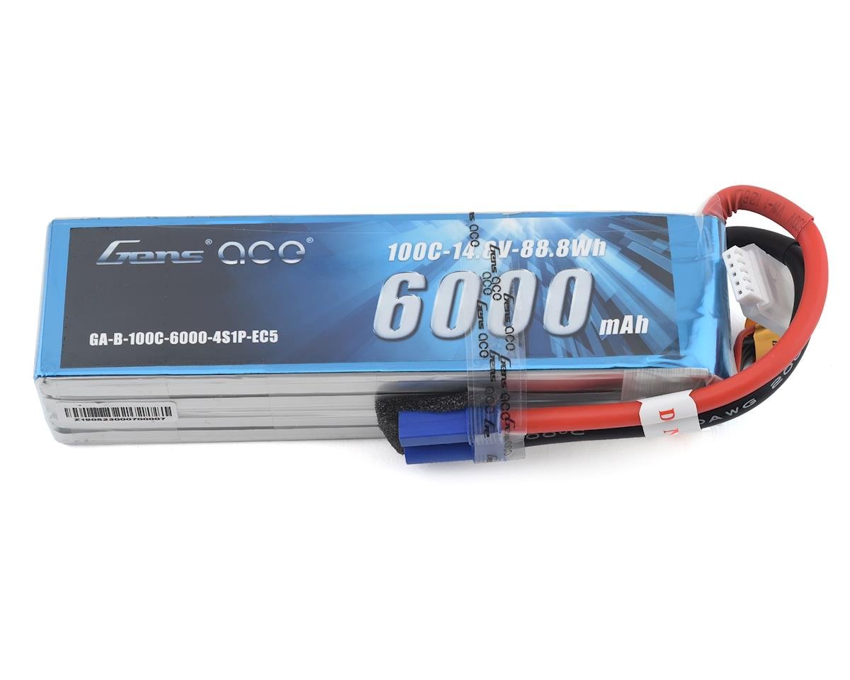 Gens Ace 4S Soft Case 100C LiPo Battery (14.8V/6000mAh) GEA60004S10E5