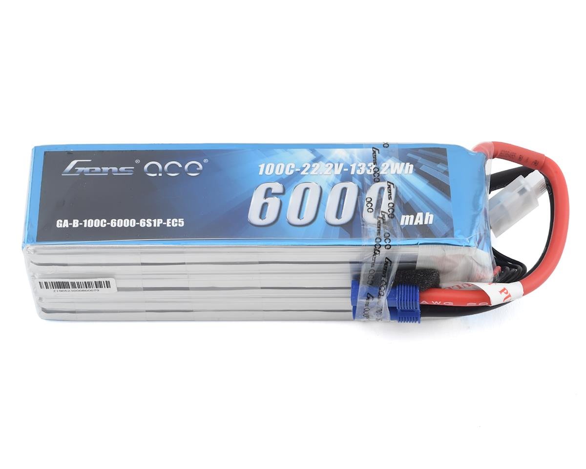 Gens Ace 6S Soft Case 100C LiPo Battery (22.2V/6000mAh) GEA60006S10E5