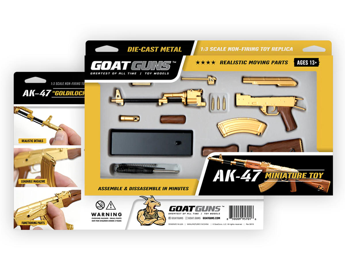 GoatGuns Miniature 1/3 Scale Die-Cast AK47 Model Kit (Gold) [GOAAK-GOLD ...