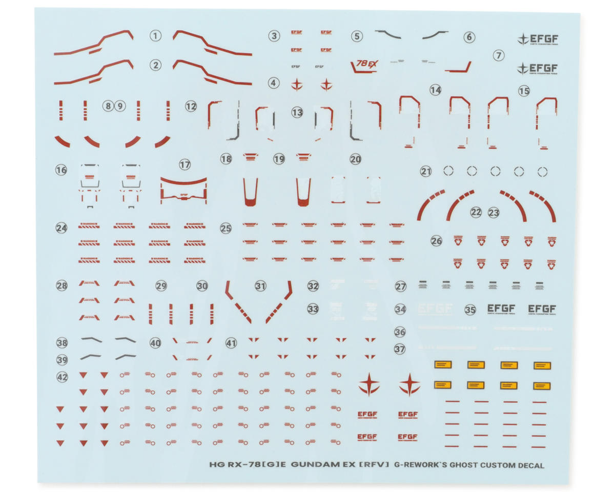 G-Rework HG RFV RX-78[G]E Gundam EX Waterslide Decal Sheet [GPTCD
