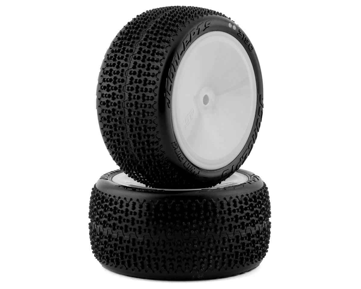 JConcepts Twin Pins 2.2" Pre-Mounted Rear Buggy Carpet Tires (White) (2) (Pink) JCO3190-101021