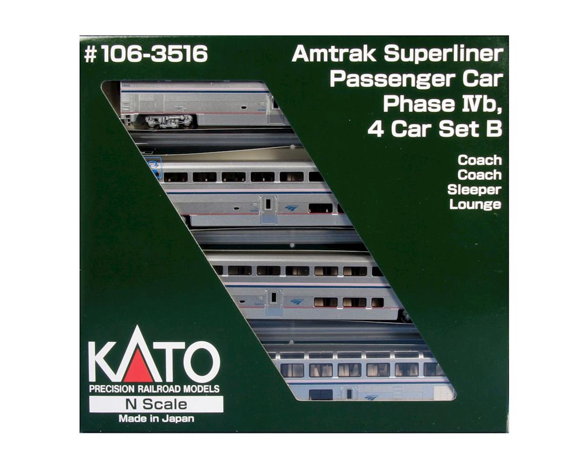 Kato N Scale Superliner Amtrak Set (4) (Phase IVb B) [KAT1063516 ...