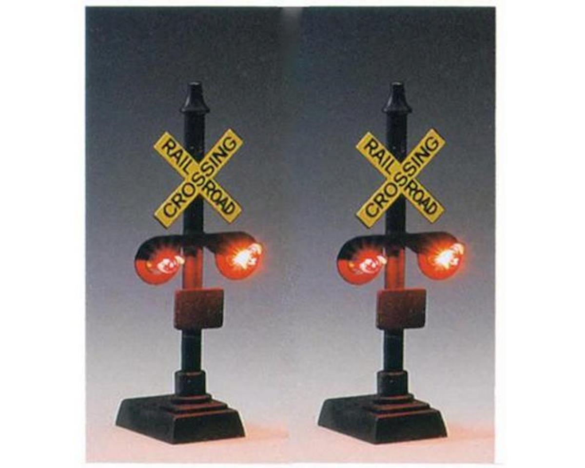 control system by train automatically detector 2 x HO railway crossing signals
