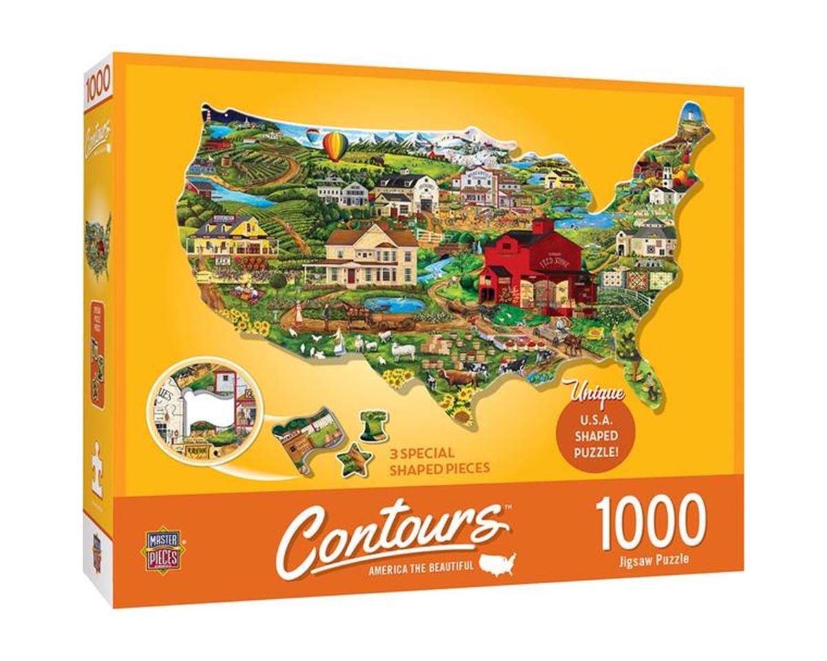 Masterpieces Puzzles & Games 1000PUZ SHAPED AMERICA THE BEAUTIFUL ...