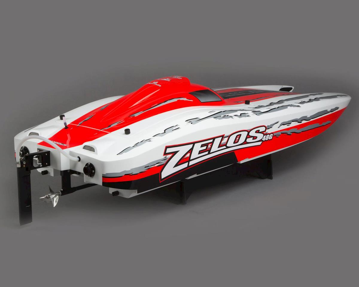 pro boat zelos g rtr 48-inch gas powered catamaran