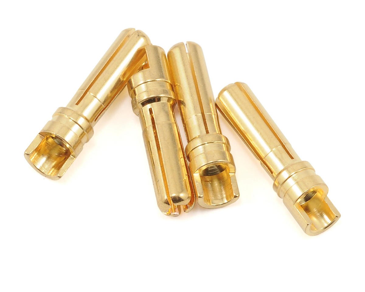 ProTek RC 4.0mm "Super Bullet" Solid Gold Connectors (4 Male) PTK-5035