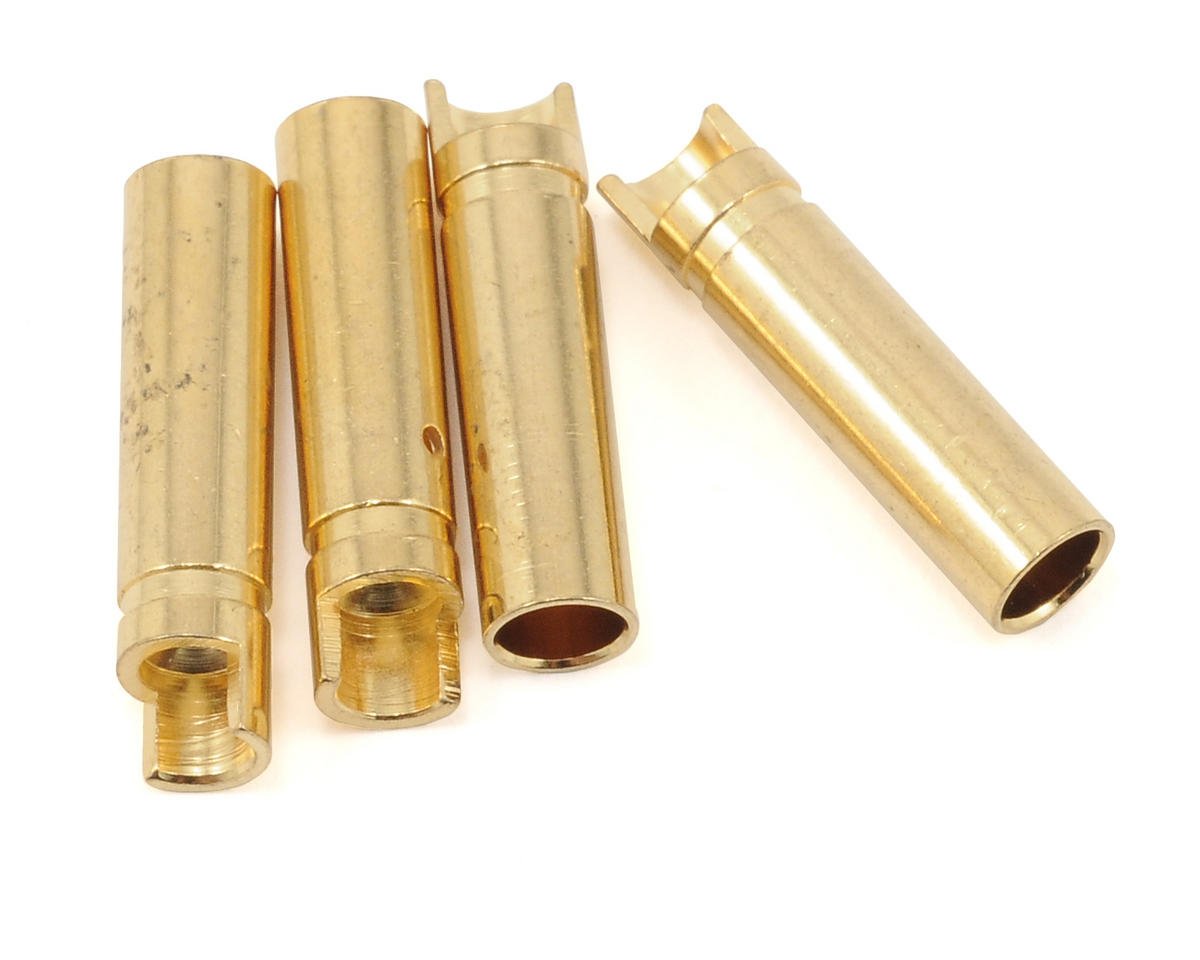 ProTek RC 4.0mm "Super Bullet" Solid Gold Connectors (4 Female) PTK-5036