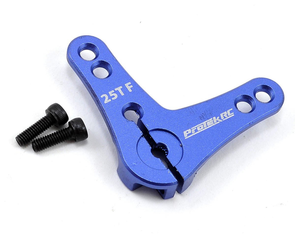 ProTek RC Aluminum L-Shaped Clamping Servo Horn (Blue) (25T) PTK-7814