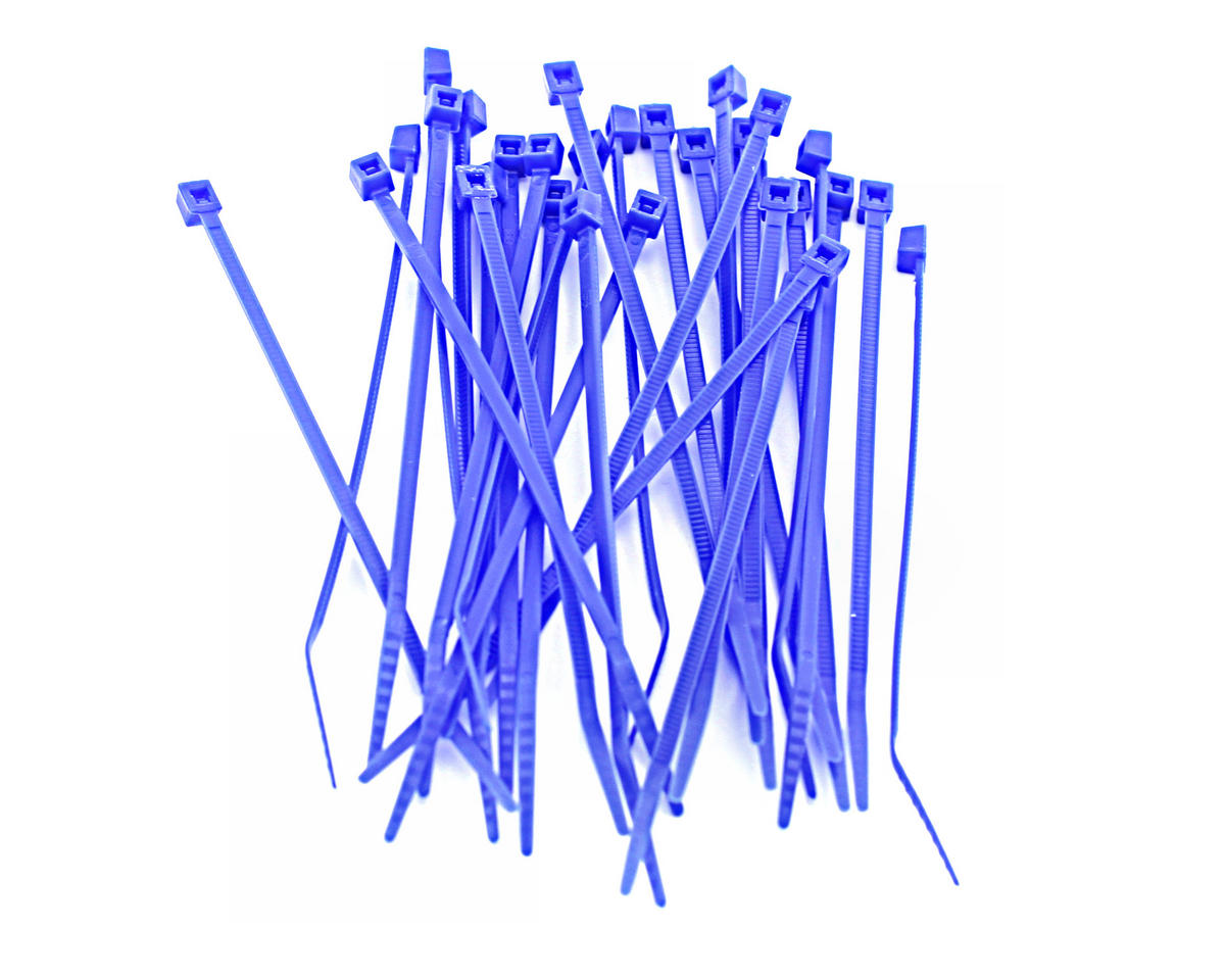 This is a pack of thirty Racers Edge 4" long hot blue zip tie wrap...