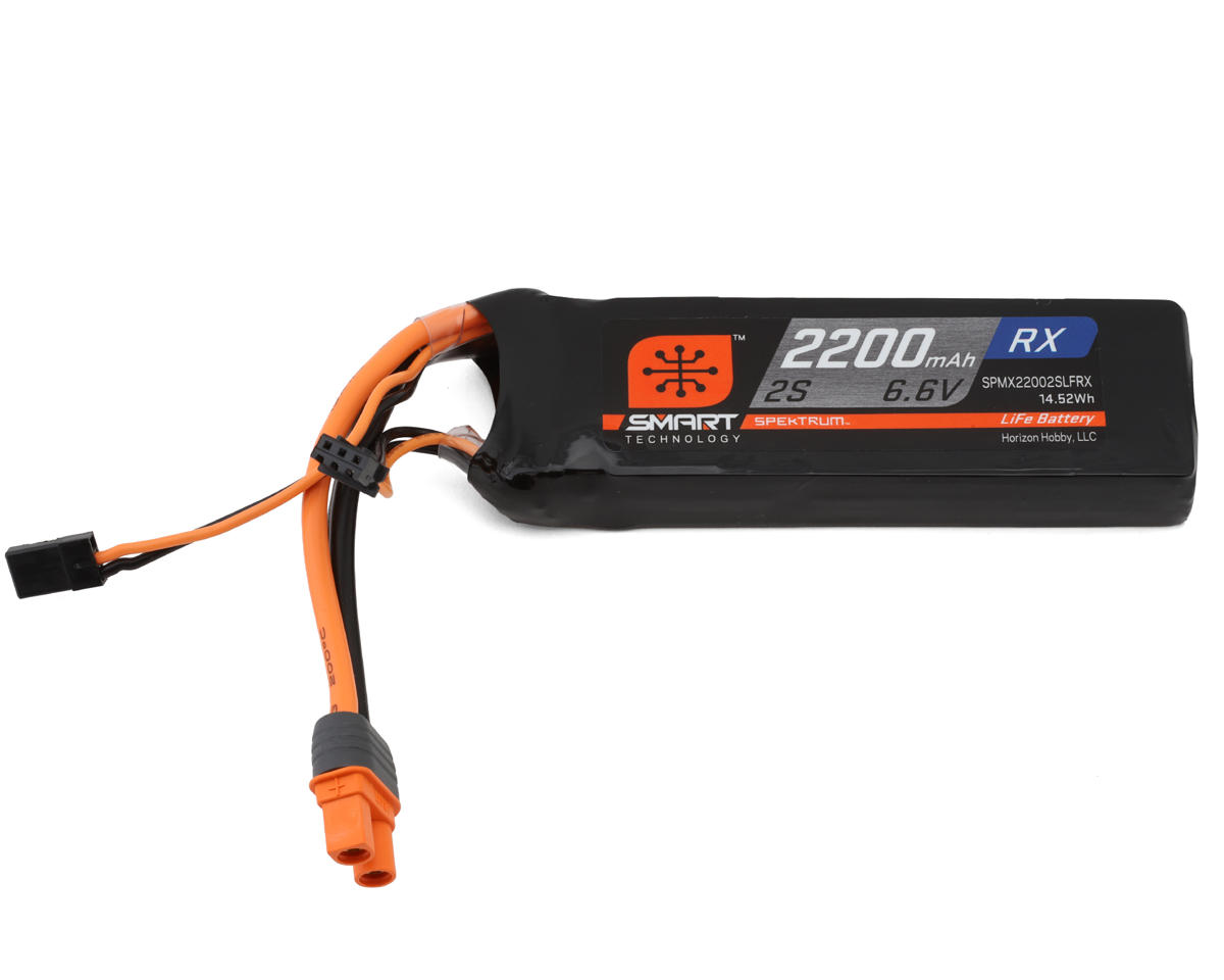 Spektrum RC 2200mAh 2S 6.6V Smart LiFe Receiver Battery; IC3