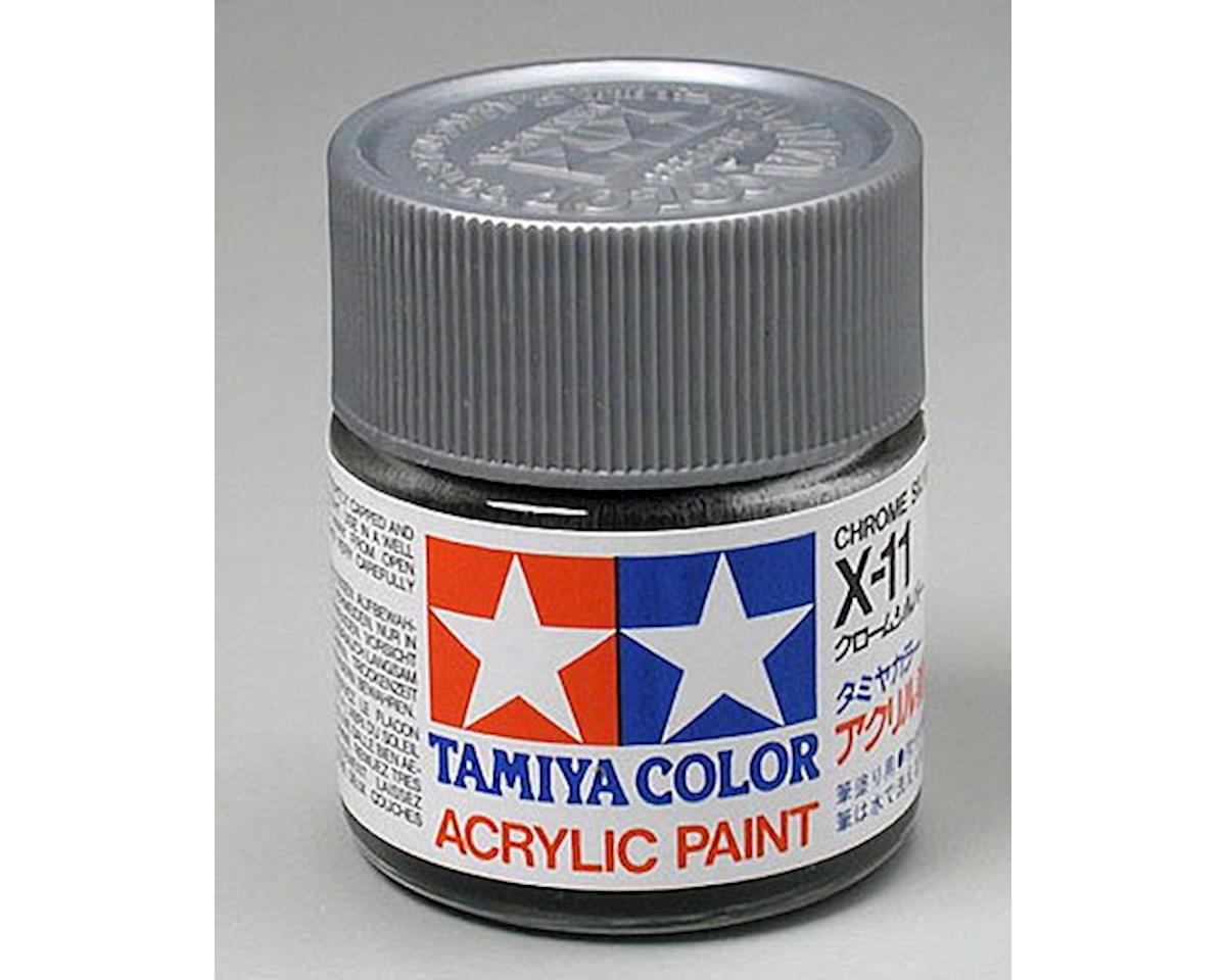 Tamiya X-11 Chrome Silver Gloss Finish Acrylic Paint (23ml) TAM81011