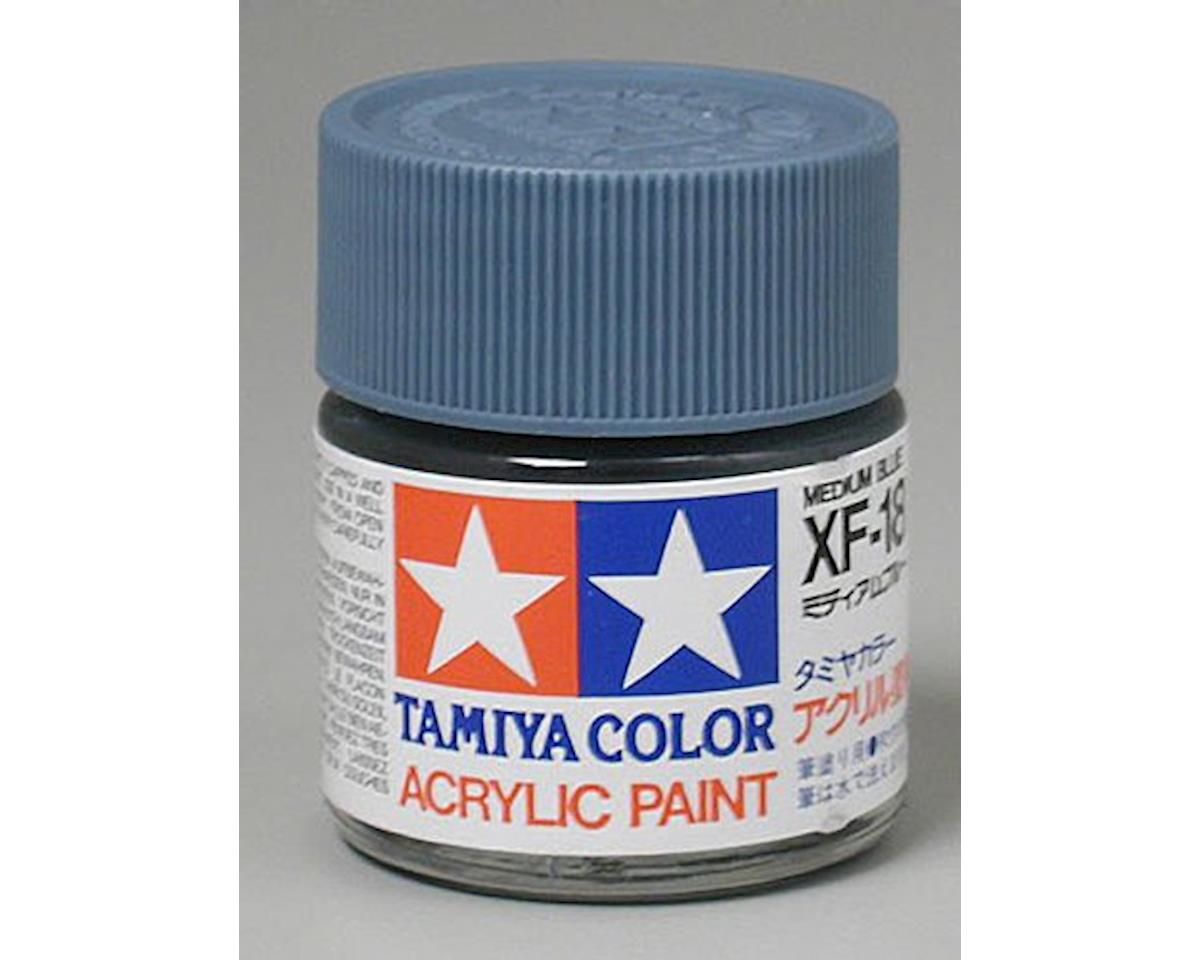Tamiya XF-18 Flat Medium Blue Acrylic Paint (23ml) [TAM81318] | Cars