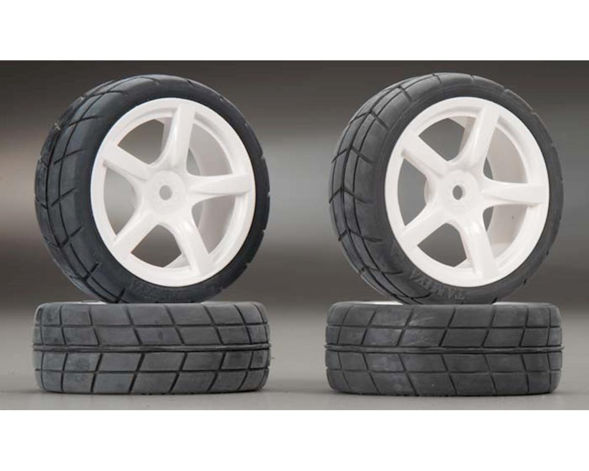 Tamiya 5 Spoke Wheel W Cemented Tire 24mm 4 TAM93032 AMain Hobbies tamiya-5-spoke-wheel-w-cemented-tire-24mm-4-tam93032-amain-hobbies