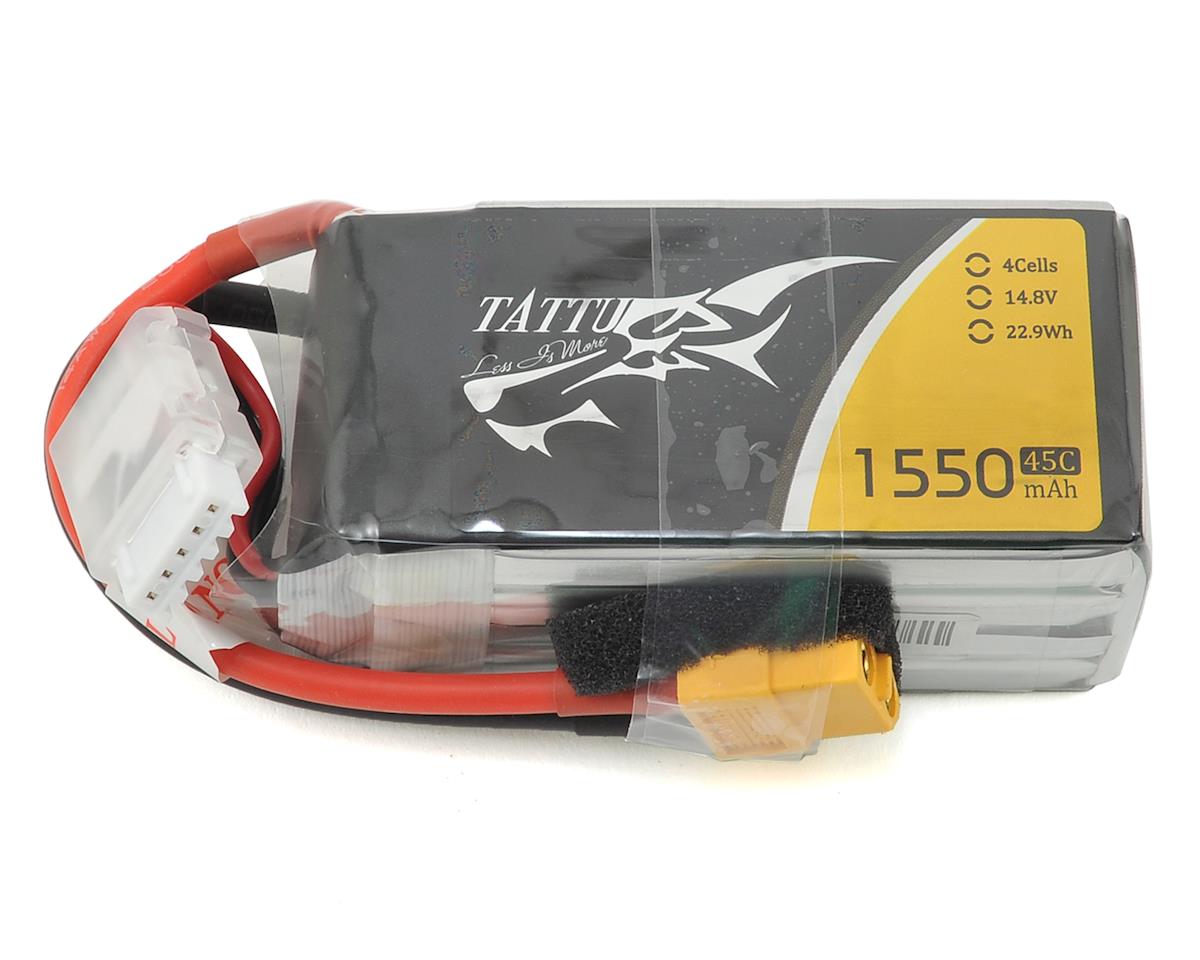Tattu 4s LiPo Battery 45C (14.8V/1550mAh) TAT-45C-1550-4S1P-XT60