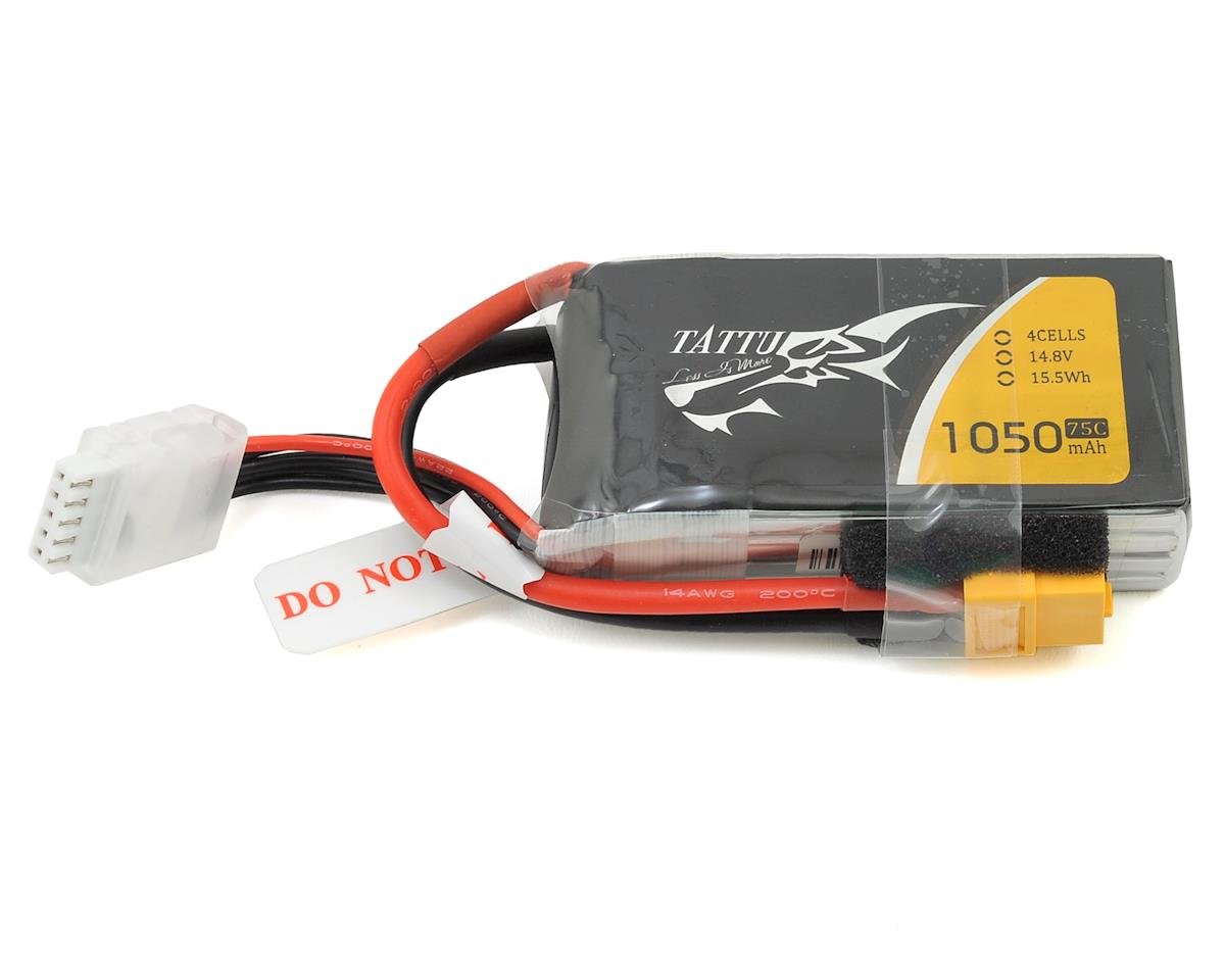Tattu 4s LiPo Battery 75C (14.8V/1050mAh) TAT-75C-1050-4S1P-XT60